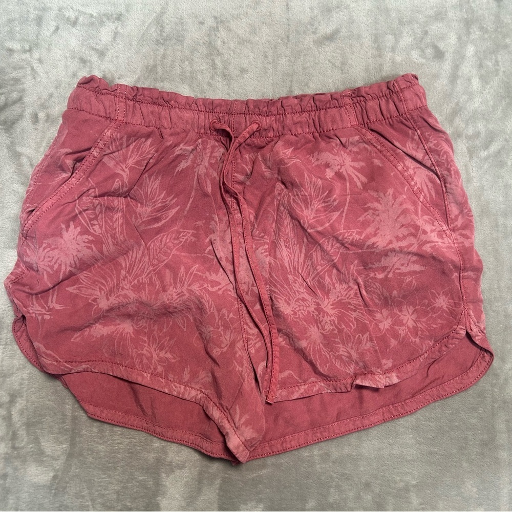 American Eagle Soft Shorts Women’s Medium Pink Floral Pockets Drawstring